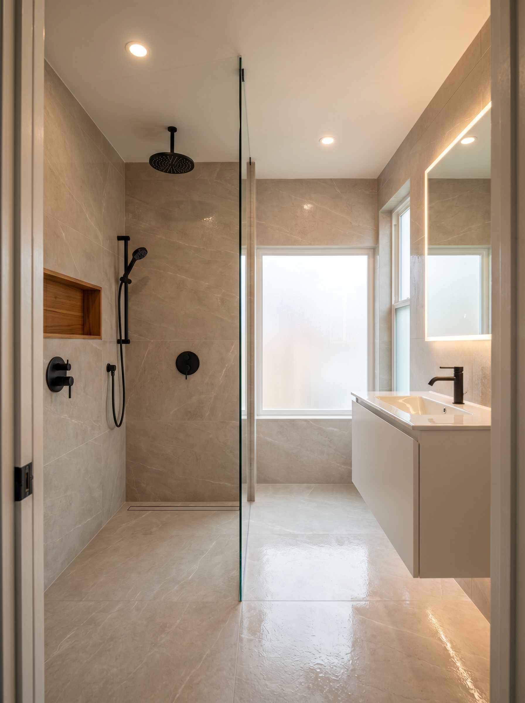 After: Tub-to-shower conversion